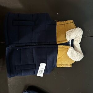 Navy and Tan Sherpa-Lined Vest for baby boy